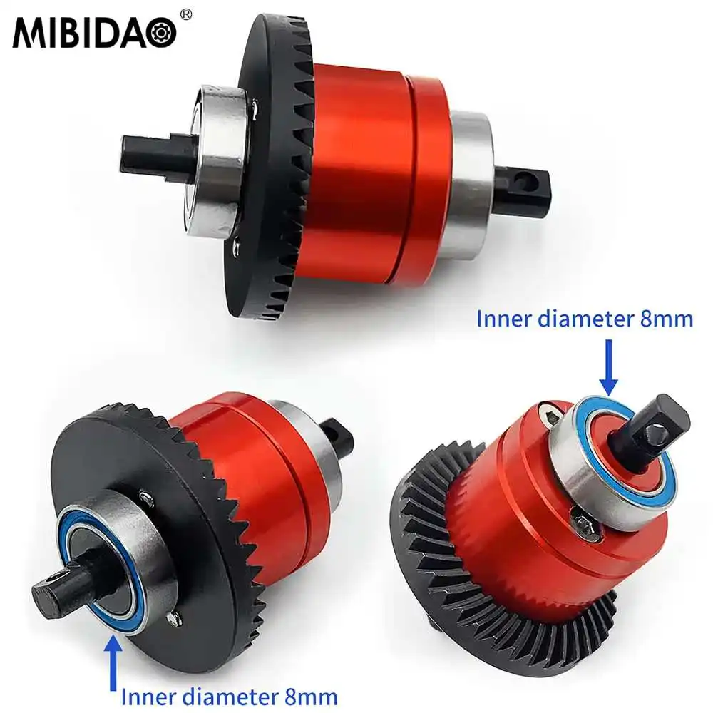 

MIBIDAO Aluminum Alloy 39+15T Helical Gear Axle Differential Gears Ring Pinion for 1/16 RC Crawler Car Mini E-REVO Upgrade Parts
