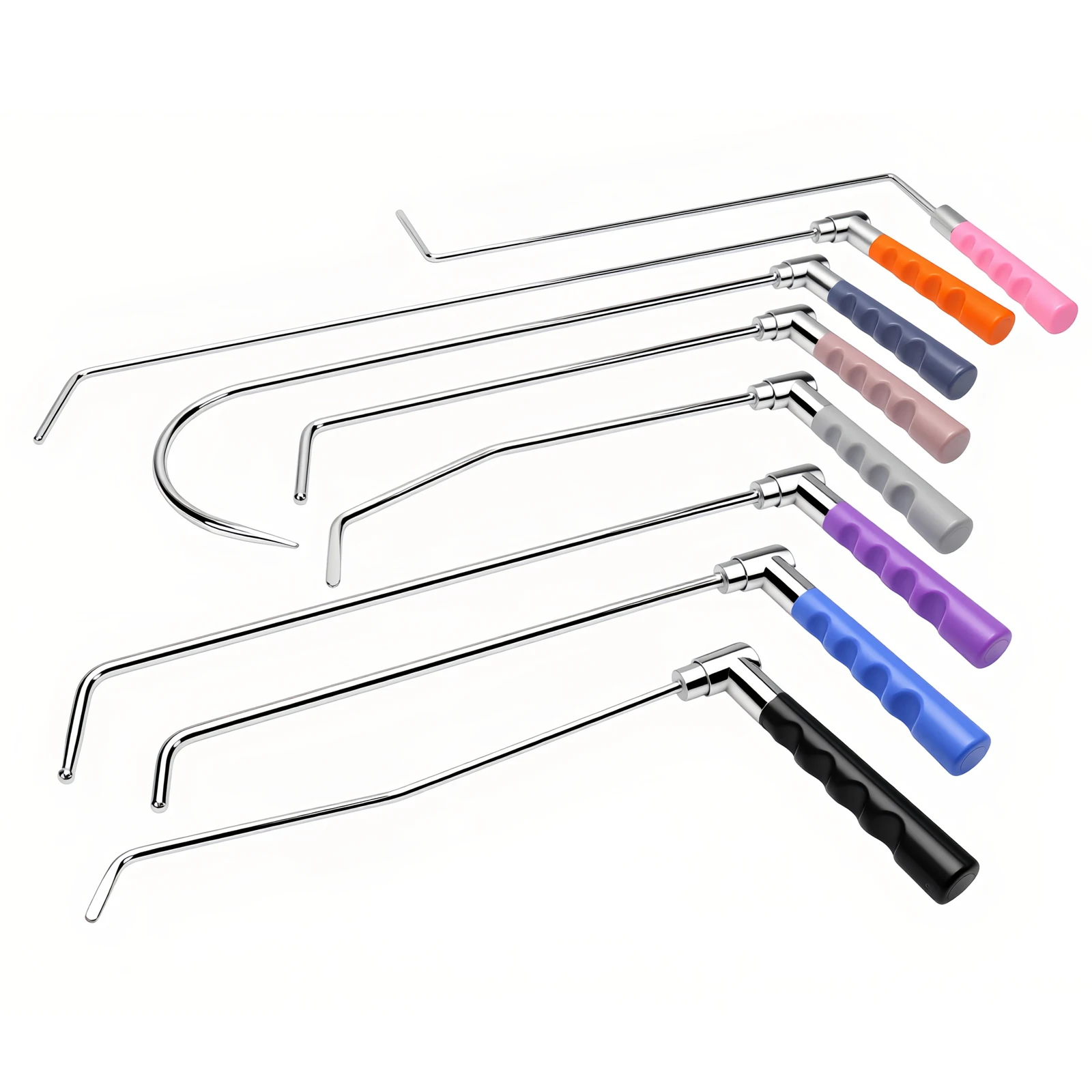 

8PCS PDR Dent Repair Rod Set with 360° Adjustable Handle Paintless Dent Removal Tools Stainless Steel Hook Kit