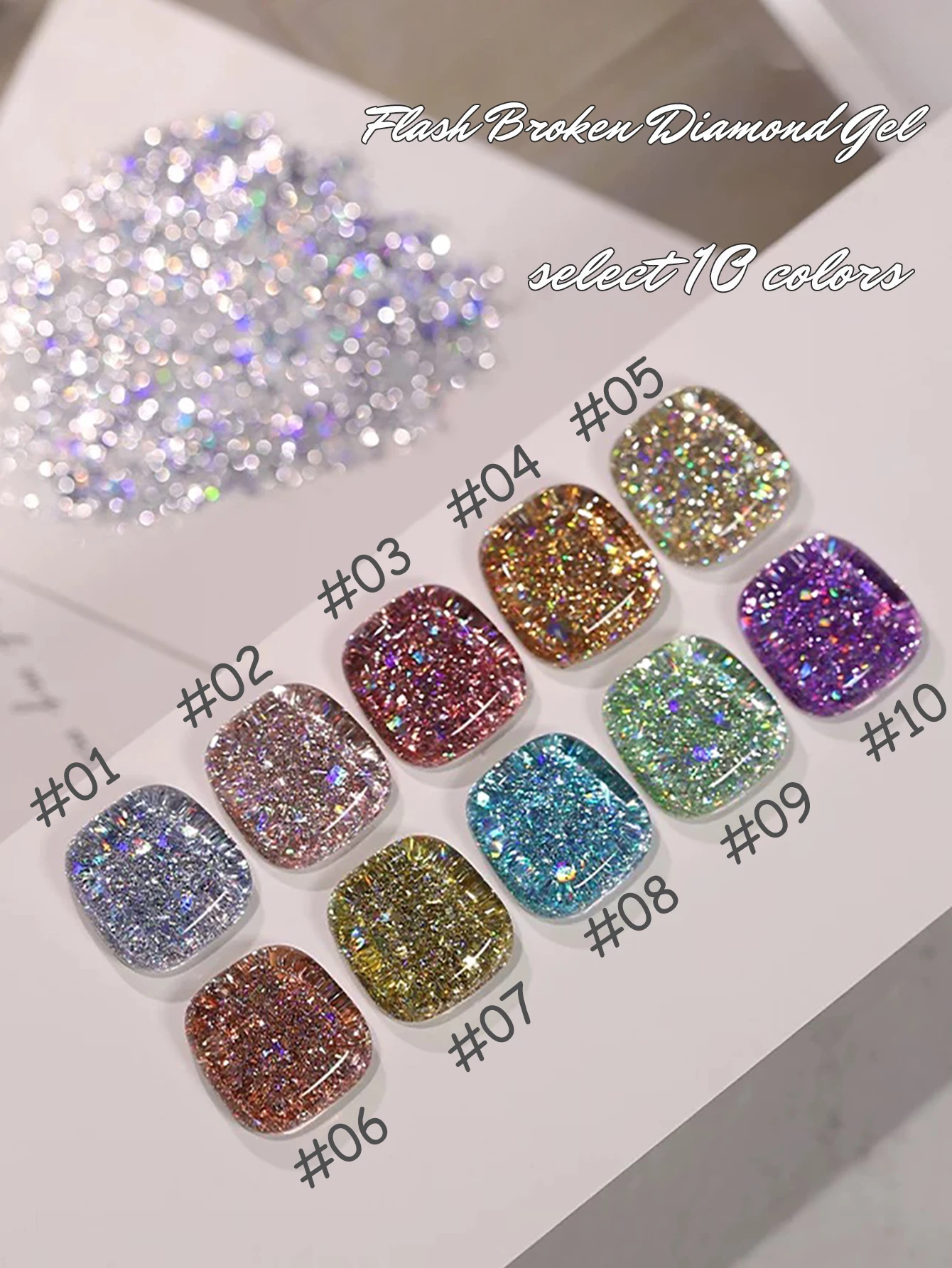 ZH Reflective GlitterGel Nail Polish Bright Sparkling Silver Color Semi-permanent Soak Off Nail Art UV Varnish Nail Supplies