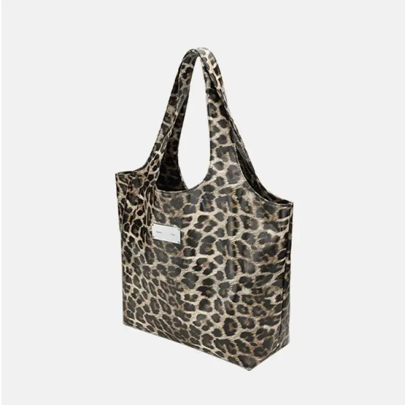 European And American Fashion New Leopard Print Large Capacity Single Shoulder Women's Bag Simple Casual Versatile Shopping Bags