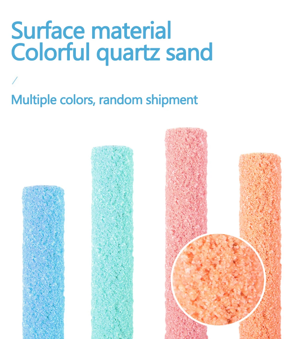 1PC Zufällige Farben Papagei Barsch Papagei Käfig Zubehör Vogel Barsch Ständer Spielzeug Farbige Quarz Sand Schärfen Pfote Spielzeug Fit für Vögel – Detail 6