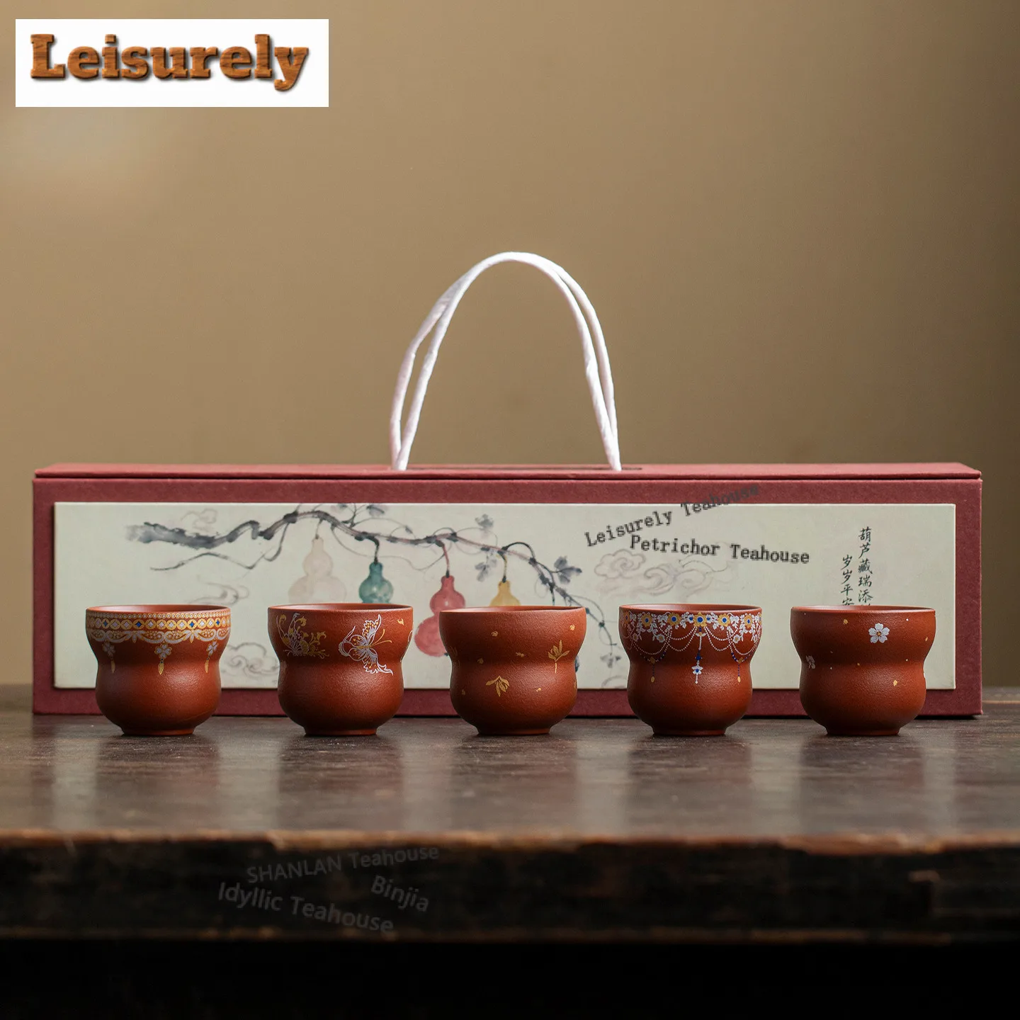 

5 шт./компл., фиолетовая глиняная чашка Five Gourds, винтажная чайная чаша, кувшин для дегустации чая, персональная чашка Jianzhan Master Cups, домашнее ремесло, 65 мл