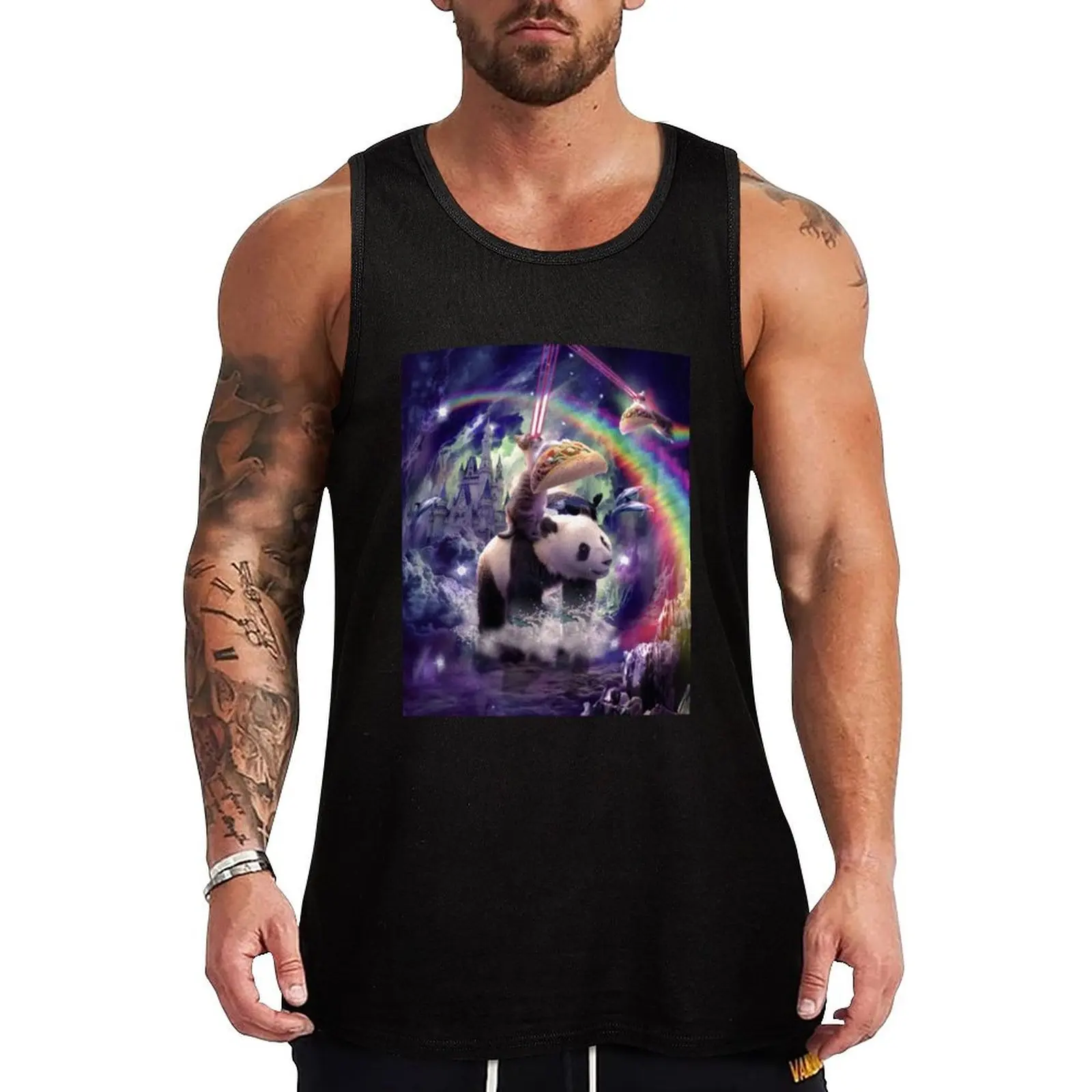 

Panda Tank Top Gym man anime gym t-shirts man anime top
