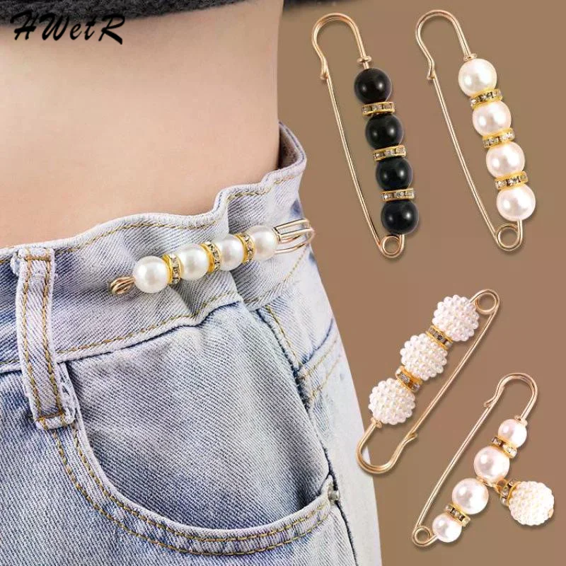 Vintage Irregular Pearl Decor Safety Pins Multi-size Pack Clothes Fixing Brooches for Women Dress Coat Hat Scarf Ornaments