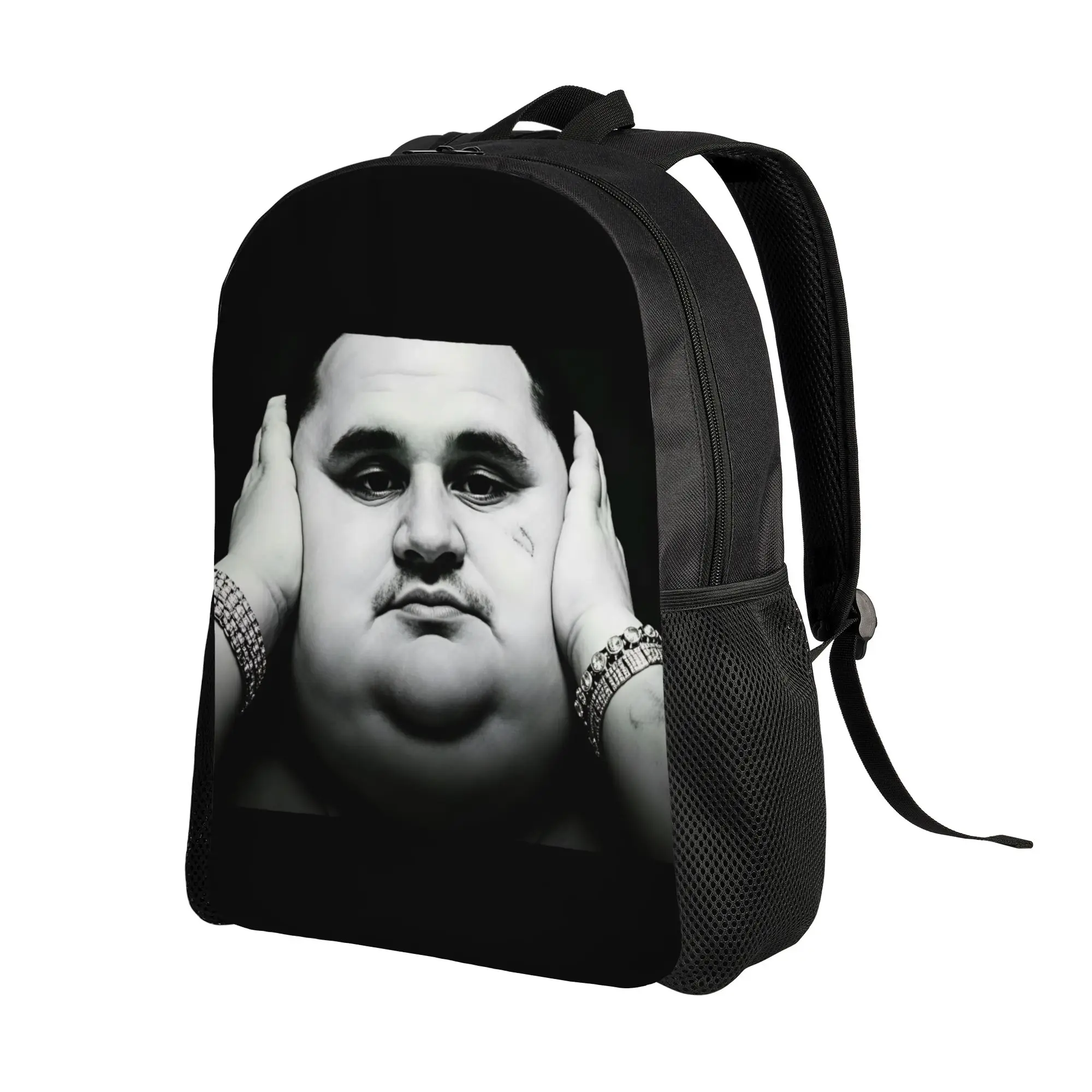 Charlie Kirk Heavy Man Diamond Bracelets Black White Portrait Backpack  Travel Backpacks Male School Bags Pattern Rucksack