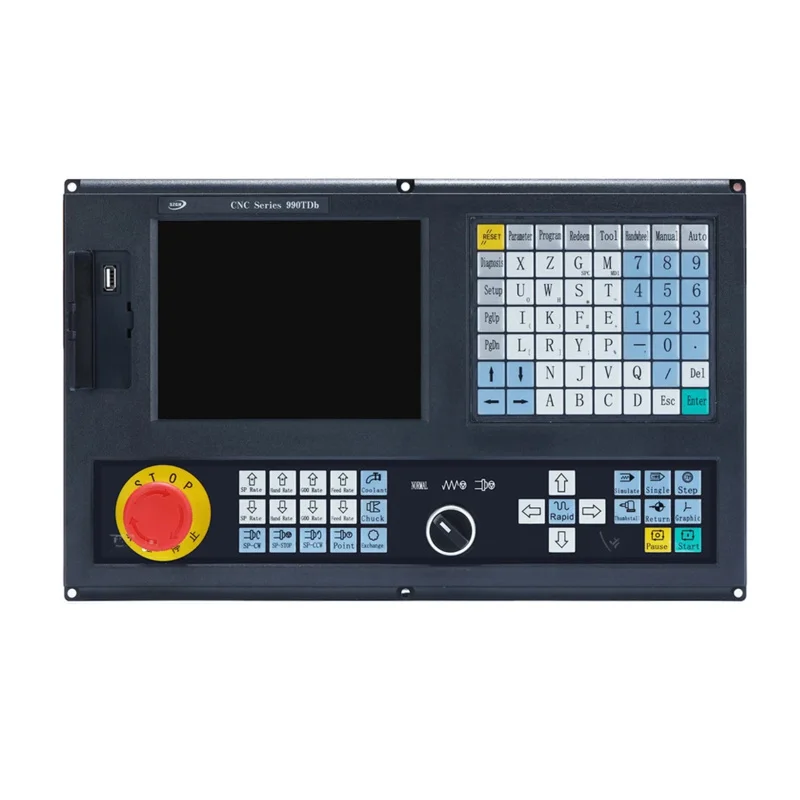 New 990Tdb/1000Tdb/990Mdb Lathe Controller 2/3/4/5 Axis Cnc System With Atc Plc Function 8.4 Display English Panel