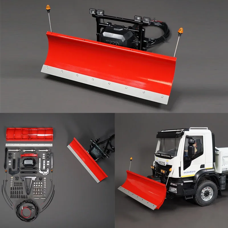 

Hydraulic Metal Snow Shovel Front Shovel for 1/14 Tamiya RC Truck Trailer Tipper Scania 770s Benz Actros Volvo MAN LESU DIY Part