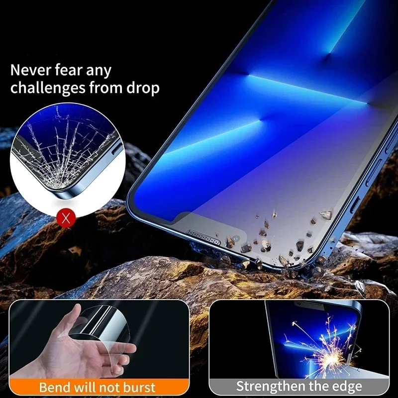 3Pcs 8K High End Easy Installation Screen Protector For iPhone 15 13 12 11 14 Pro Max Mini XR XS 7 8 15 Plus SE Tempered Glass