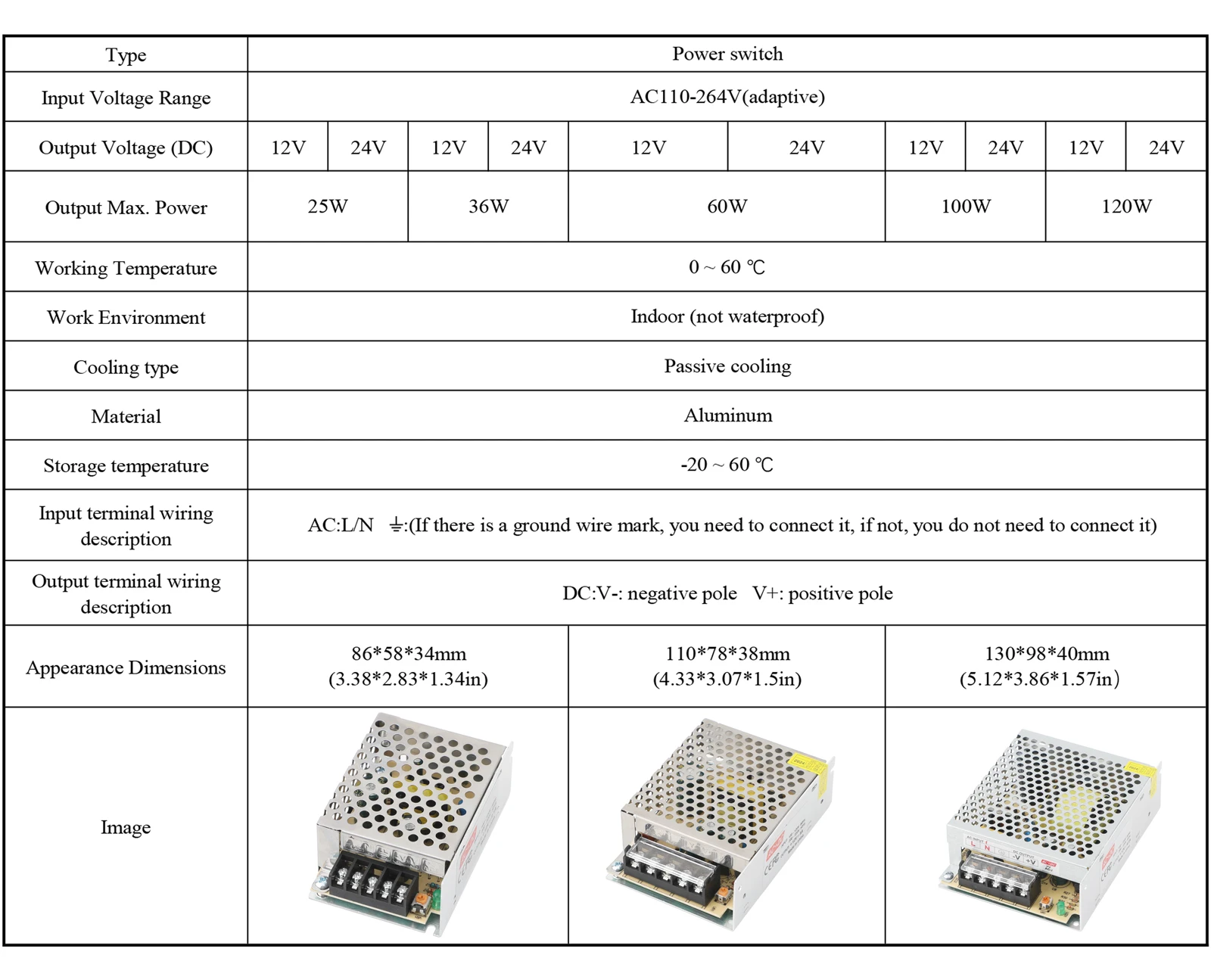 تحويل التيار الكهربائي مصدر AC110-264V إلى تيار مستمر 12 فولت 24 فولت داخلي مفتاح الطاقة محول 36 واط 60 واط لشريط إضاءة LED #2
