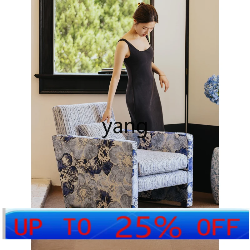 

CX flora blue medieval Italian single sofa haute couture modern leisure chair