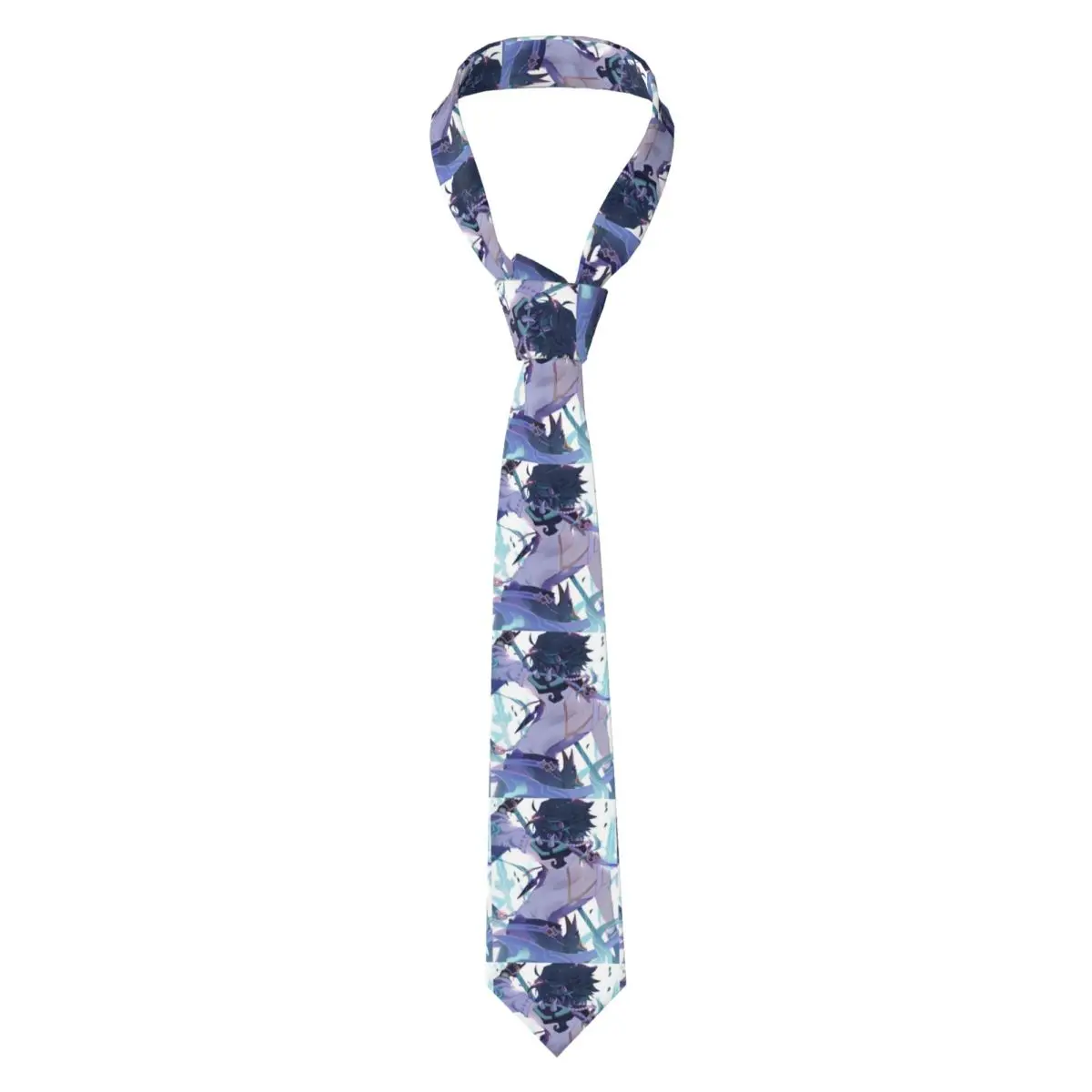 Xiao Genshin Impact Manga Necktie for Men Silk Polyester Slim Neck Ties Wedding Suits Tie Casual Gravatas