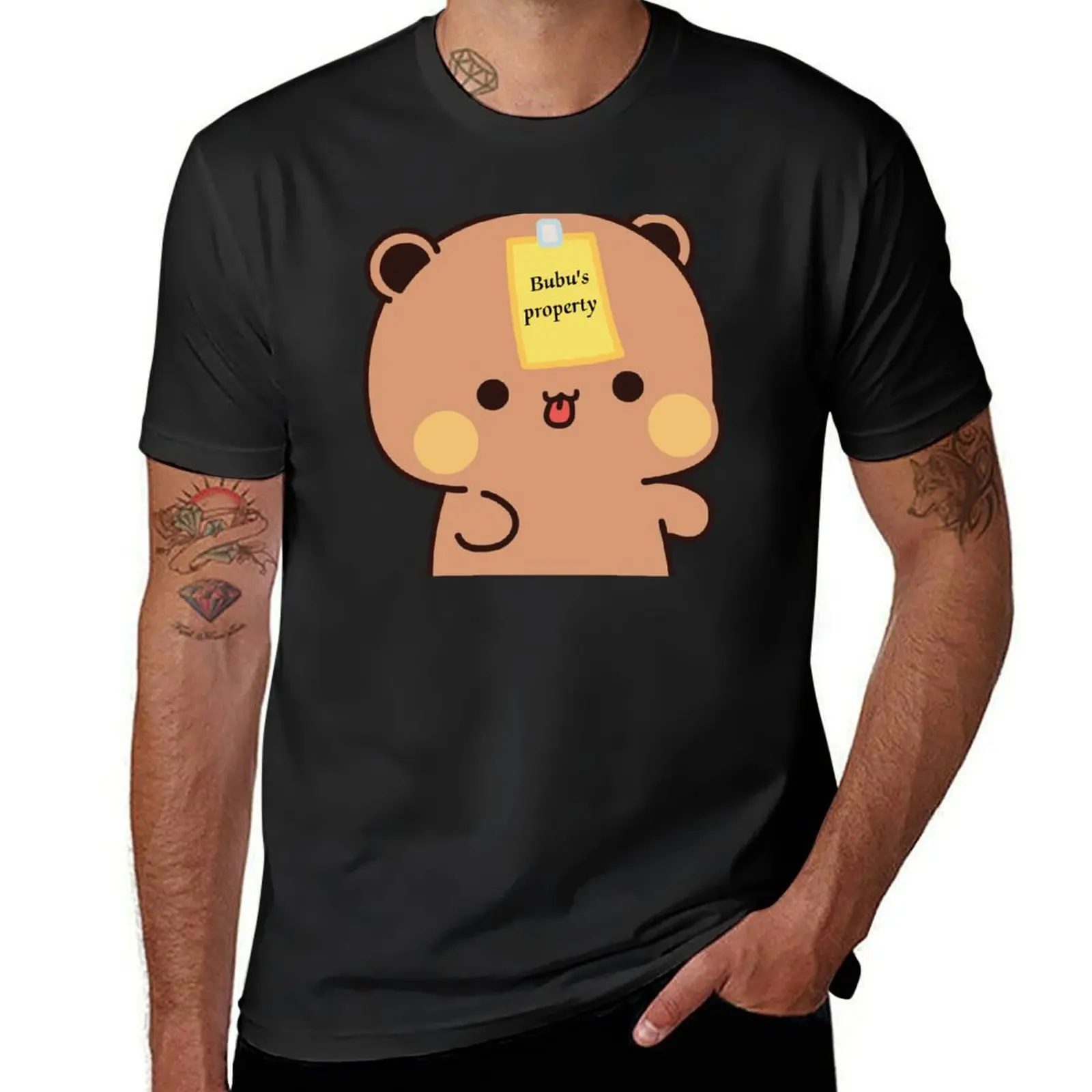 

DuDu brownie Bear is Panda BuBu’s property  T-Shirt plain new edition customizeds black t-shirts for men
