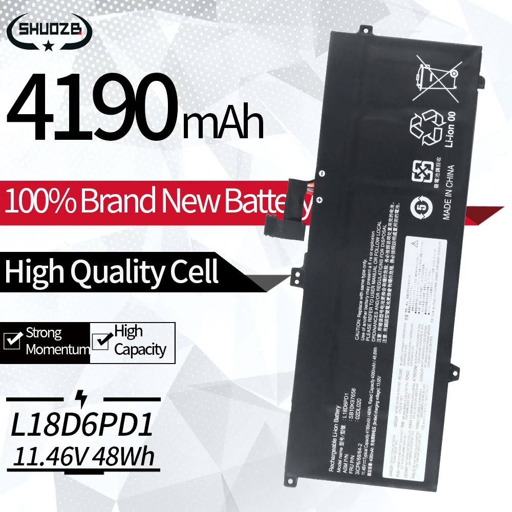 

Новый аккумулятор для ноутбука L18D6PD1 L18M6PD1 L18C6PD1 для Lenovo ThinkPad X390 X395 X13 1-го поколения L18M6PD2 L18L6PD1 L18C6PD2 SB10T83168