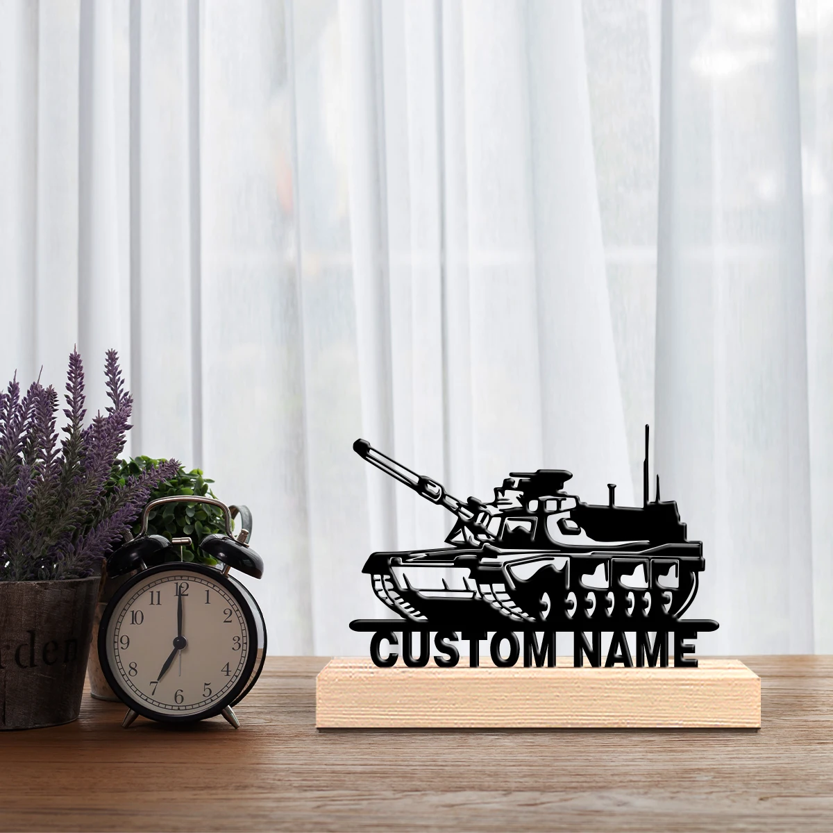 1pc Custom Exercising Women Metal Statue Tabletop Decor with Wooden Base Ideal for Campers Hikers And Nature Enthusiasts