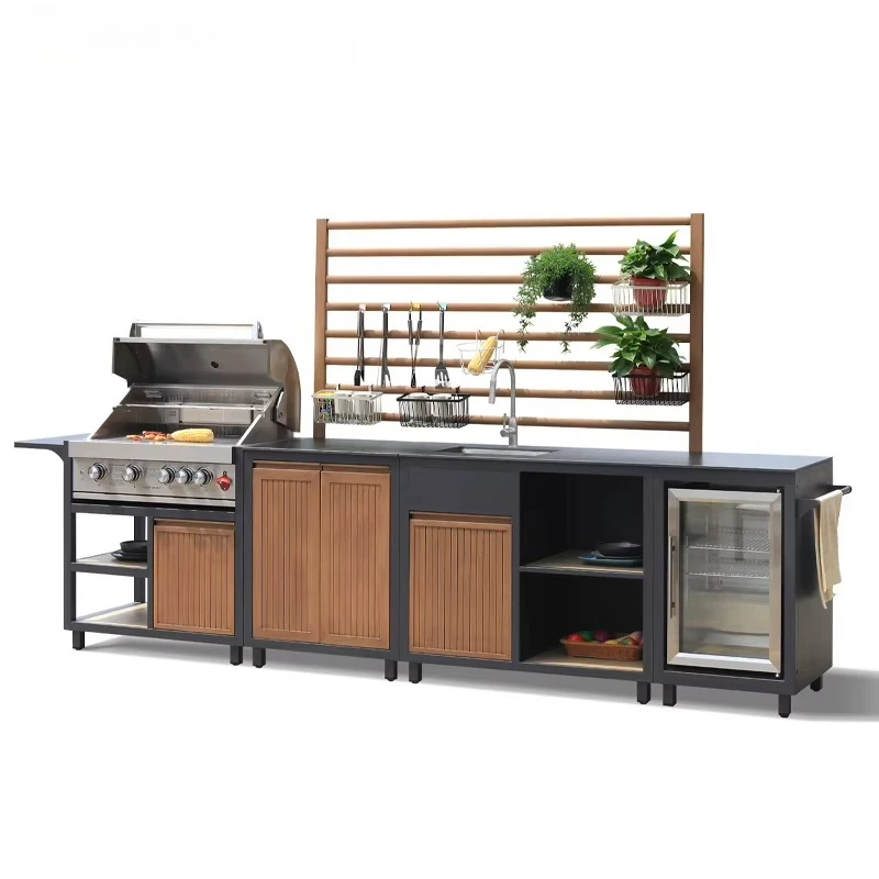 BBQ Kitchen Outdoor Kitchen Modular Terrace Refrigerator Cabinet