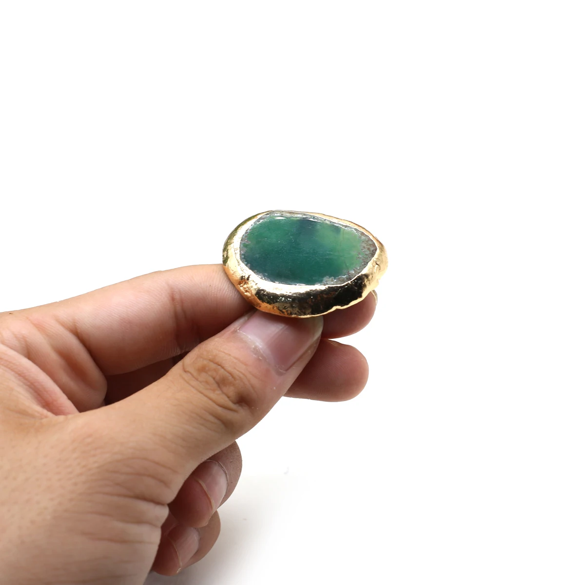 Colorful Irregular Geode Natural Stone Agate Slices Wide Open Ring for Women Boho Resizable Finger Jewelry Gift