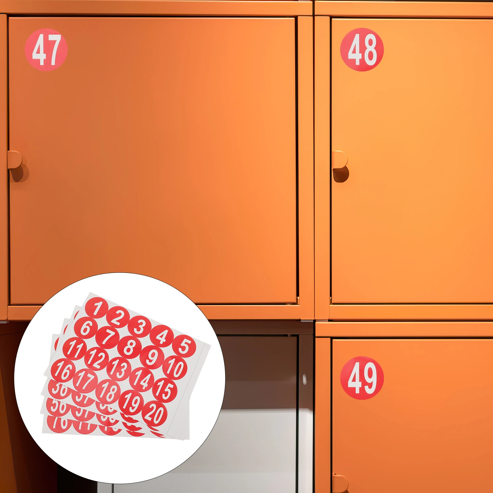 

4 Sheets Adhesive Number Stickers Digital Labels Serial Coding Classification Marking Numbered for Classroom Office Door Locker