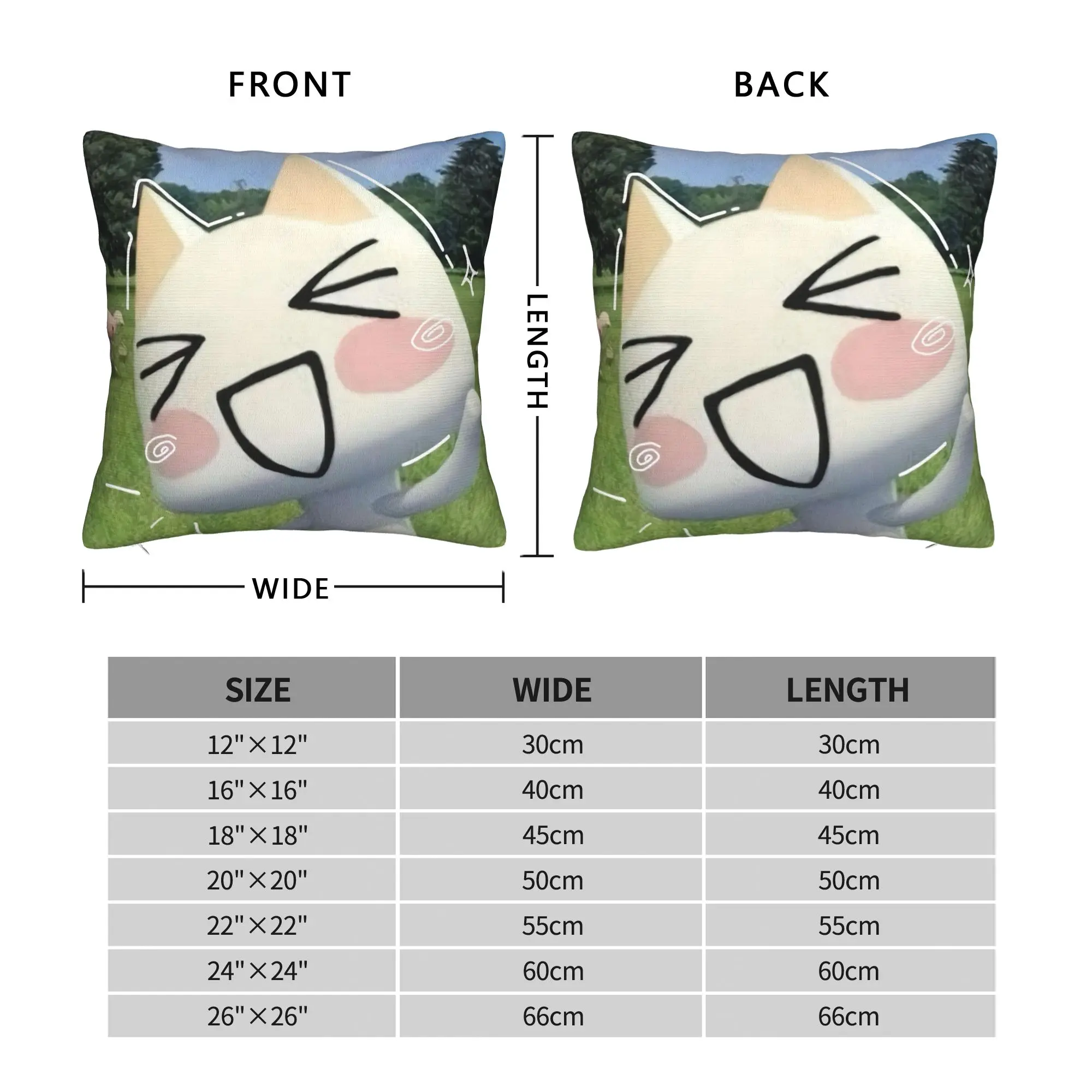 Toro Inoue Cat Square Pillow Case Kawaii Neko Cushion Cover Vintage Zipper Decorative Pillowcover for Living Room 18