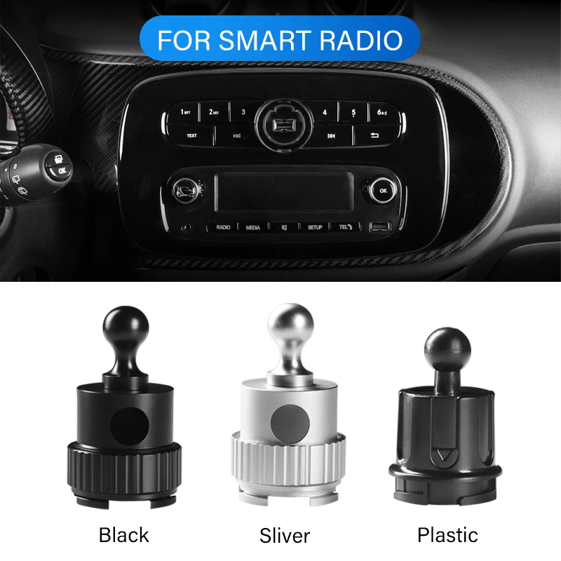 Universal Car Phone Holder Base Mobile Holder Air Vent Mount Clip Stand Navigation Radio Bracket For Smart 453 Fortwo Forfour