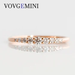 VOVGEMINI Moissanite Real Pure 14k Solid Gold Wedding Band Au750 585 Romantic Fashion Jewelry For Woman Accessores Free Shipping