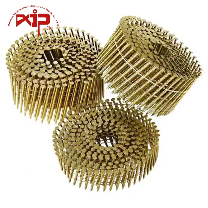 Coil Nail25-130mm Round Head Durable 15Degree Smooth Shank Wire Collated Coil Framing Nails for Wooden Construction pack