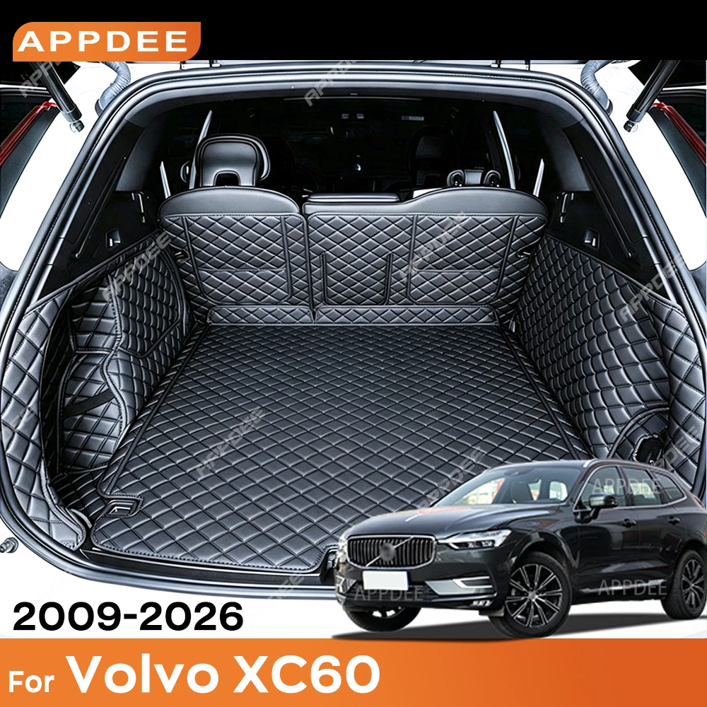 APPDEE Für Volvo XC60 2009-2026 2025 2024 2023 2022 2021 Kofferraummatte Laderaumauskleidung PU-Leder Vollabdeckung Wasserdichtes Zubehör