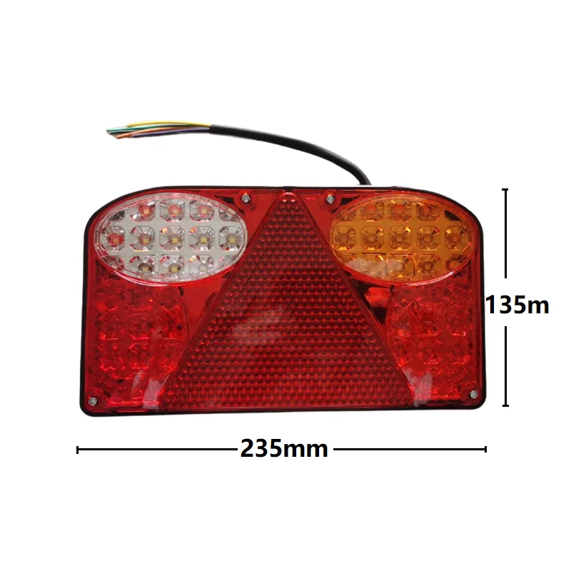 1 Pair 24V Truck Trailer Tail Lights Reflector Lorry Stop Turn Signal Brake Reverse Lights LED Rear Light Red White Amber