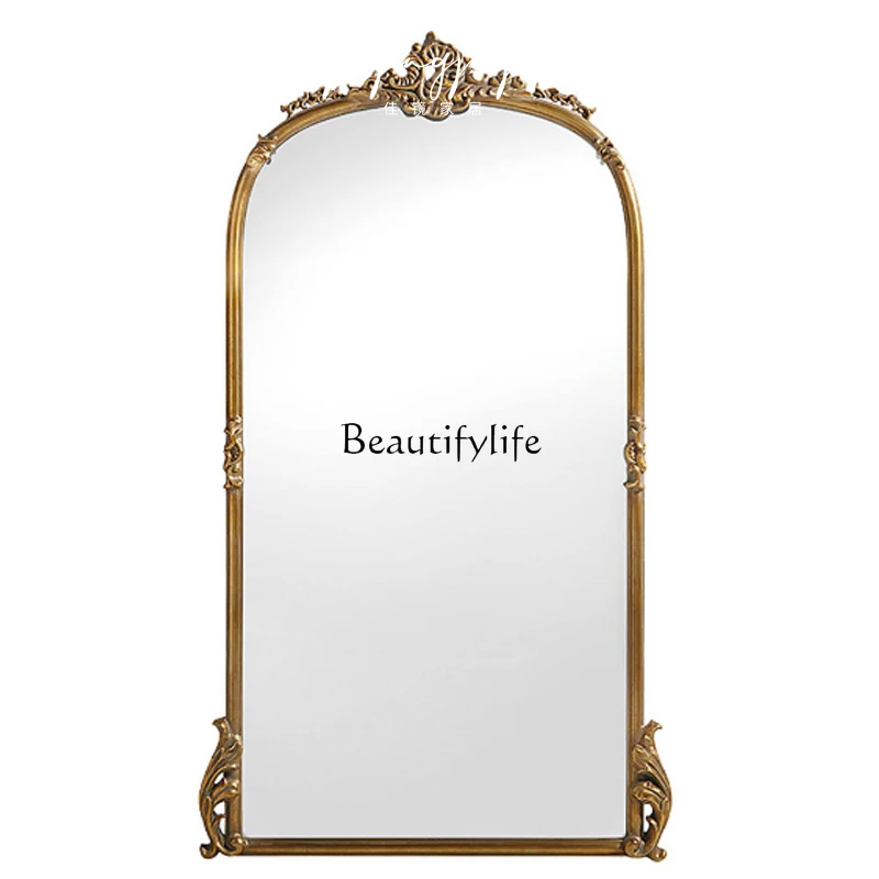 

European and American retro full-body floor mirror household bedroom cloakroom changing mirror