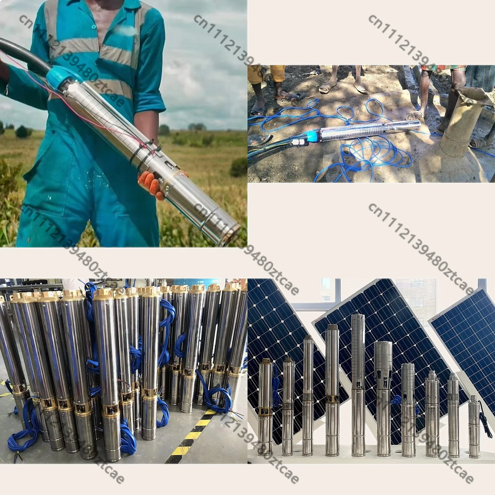 

3HP 4 inch Solar Submersible Water Pump 13m³/h 110m Head 220V Deep Well Agricultural
