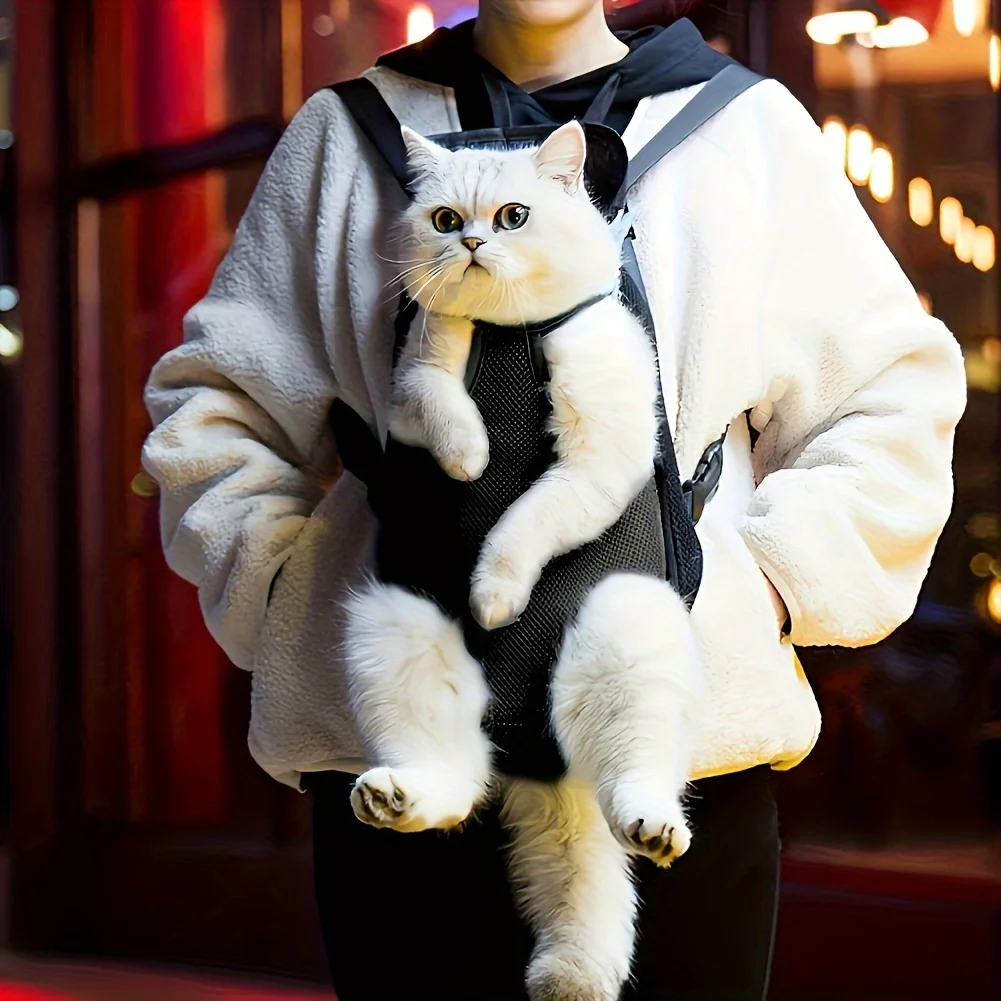 

Comfortable Leather Backpack For Small To Medium Dogs & Cats - Adjustable, Hands-Free Design For Easy Travel And Bonding