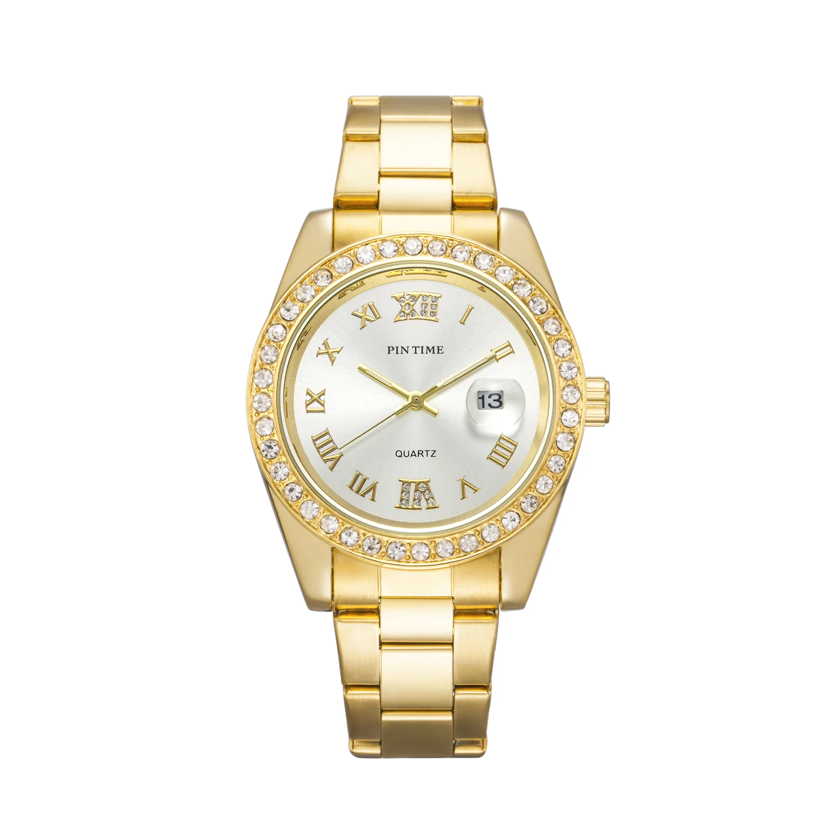 Montres à quartz diamant pour hommes et femmes, grand cadran, horloge de marque de luxe, montre féminine