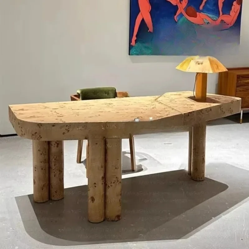 

Medieval style creative tree tumor solid wood desk household surprise quiet wind writing desk retro art desk
