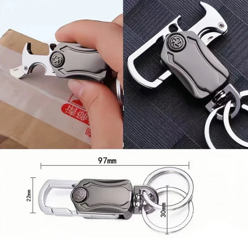 Multi-functional High Quality Simplicity Waist Hanging Creative Double Ring Metal Zinc Alloy Key Chain Men's Women's Keychain