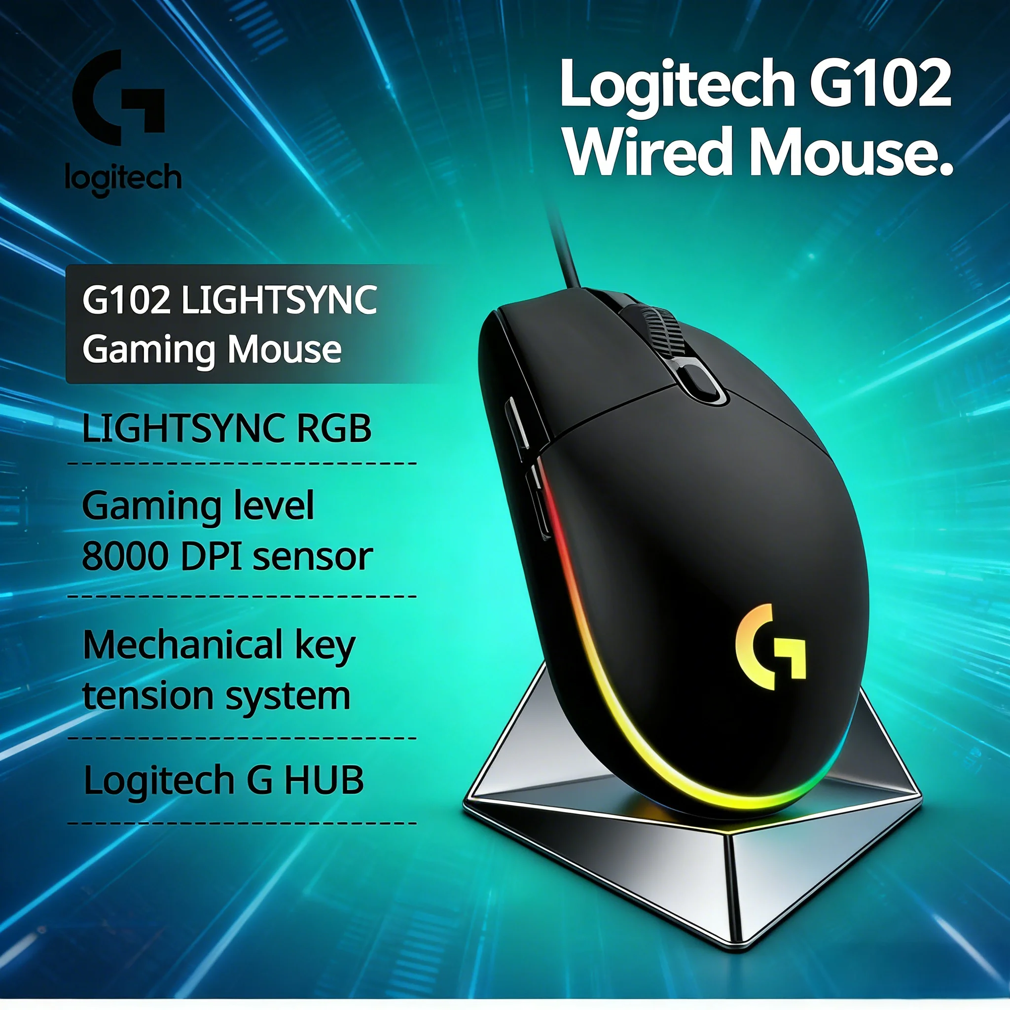

Logitech G102 8000DPI Wired Mouse High Precision Sensor for Gaming & Office Use