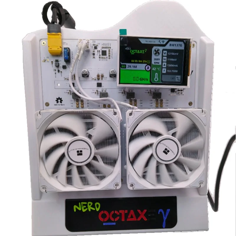 2025 Neuer Bitaxe Nerd OCTAXE Luftkühlung 10th/s Computing Power Bitcoin Miner Weiß