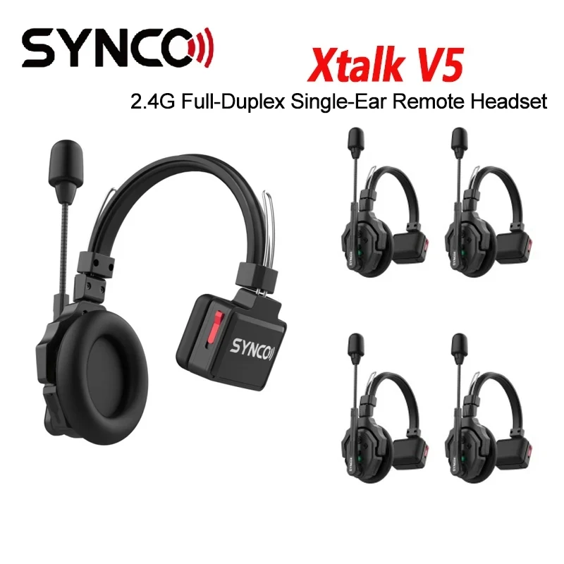 

Synco Xtalk 2.4G Full-Duplex Single-Ear Remote Headset Wireless Intercom System for Film and Television Shooting Team Studio