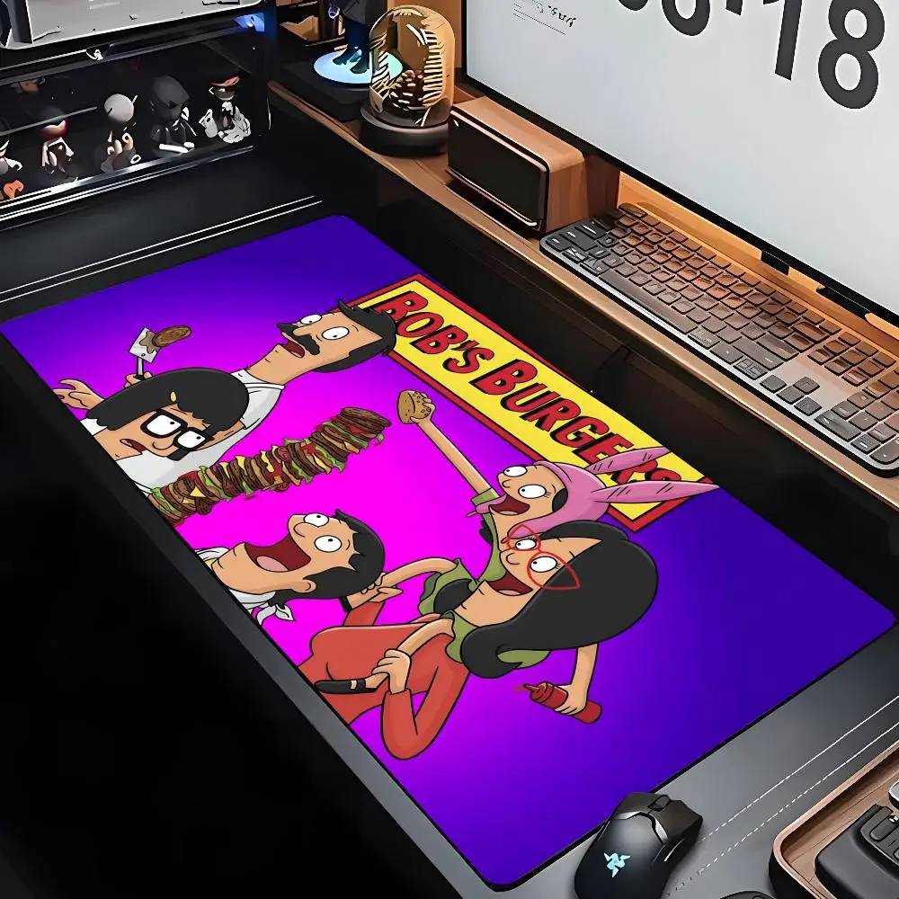 Cartoon B-Bobs Burgers Mouse Pad XXL Gamer Gaming PC Computer Otaku Locking Edge DIY Customized Photo Laptop Notebook Desk Mat