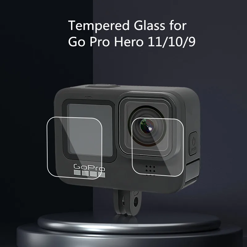 ل Gopro بطل 11 10 9 الأسود HD الزجاج المقسى حامي الشاشة عدسة فيلم واقية ل الذهاب برو 10 كاميرا الملحقات