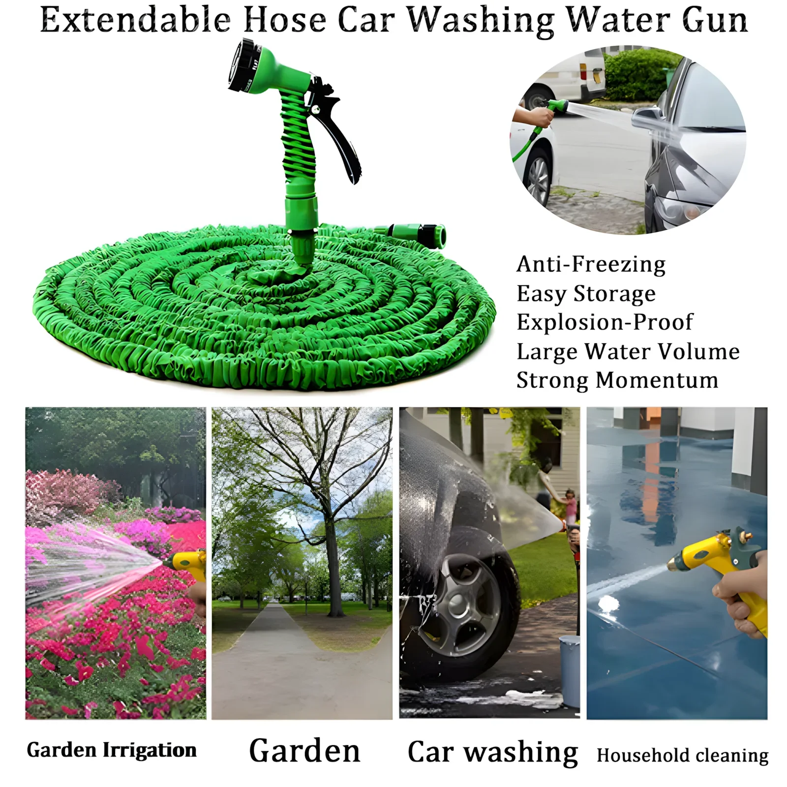 7.5M 15M Expandable Magic Hose High-Pressure Car Wash 7Water Spraying Functions Water Gun Home Garden Watering Hose Garden Hose