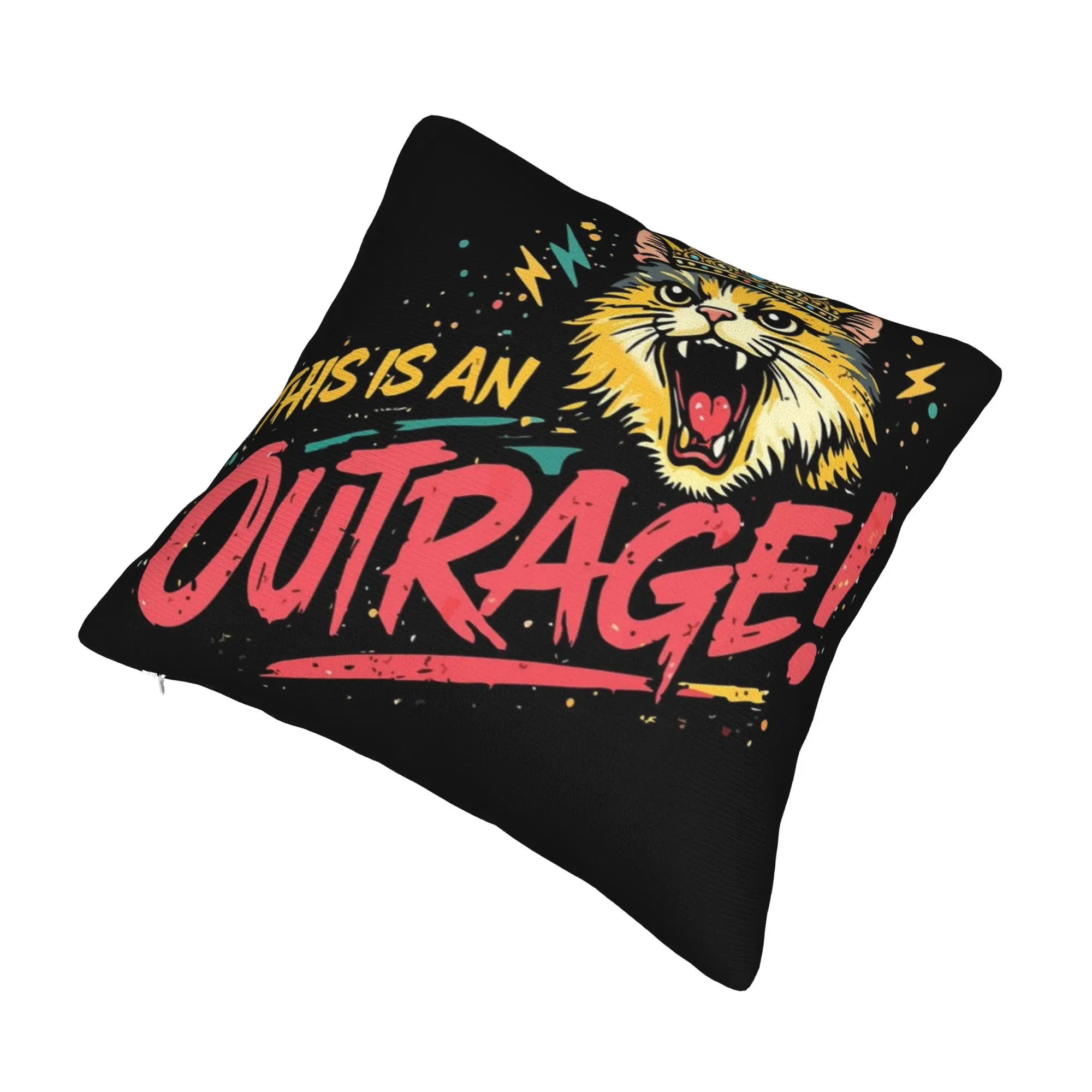 This Is An Outrage Princess Donut Cat  Pillowcase Merch Soft Cushion Cover Gift  Pillow Case Cover Chair Multi Size