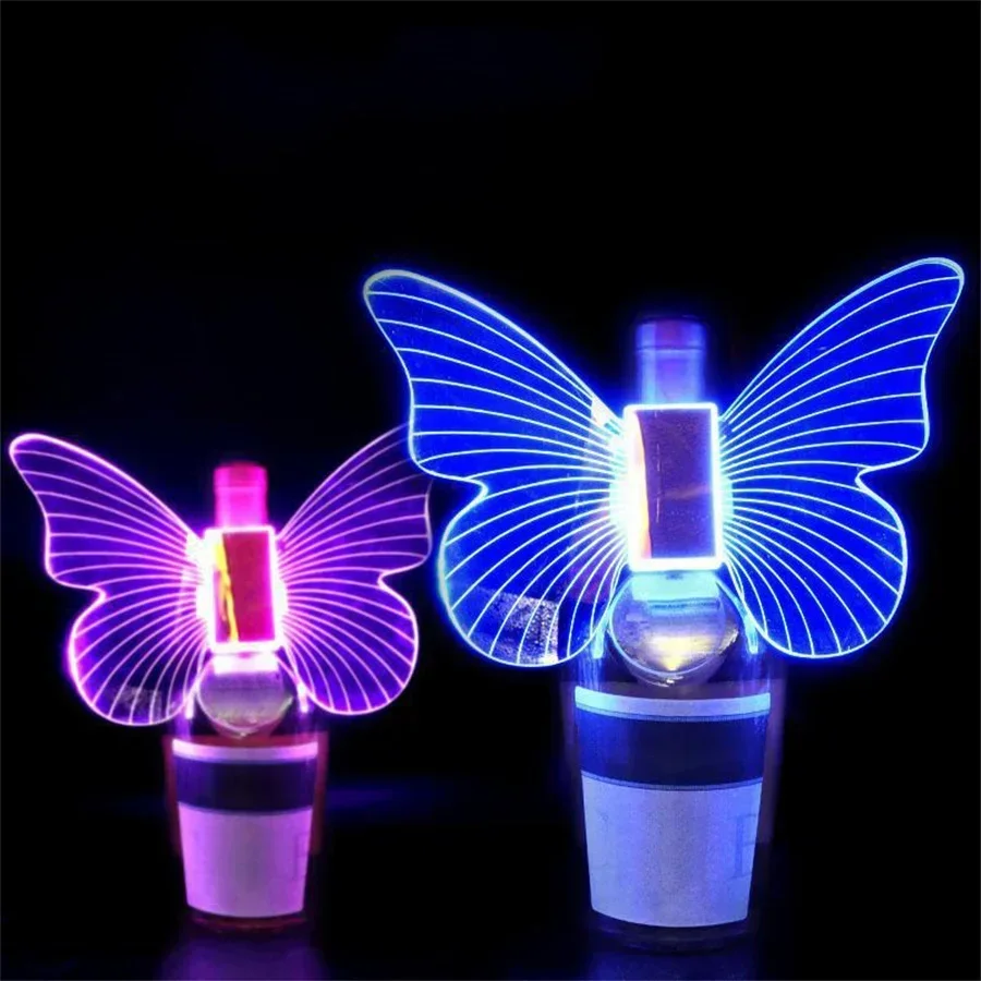 Rechargeable LED Strobe Baton Butterfly Wings Sparkler Service Champagne Bottle Topper Lamp Restaurant KTV Bar Club Party Decor