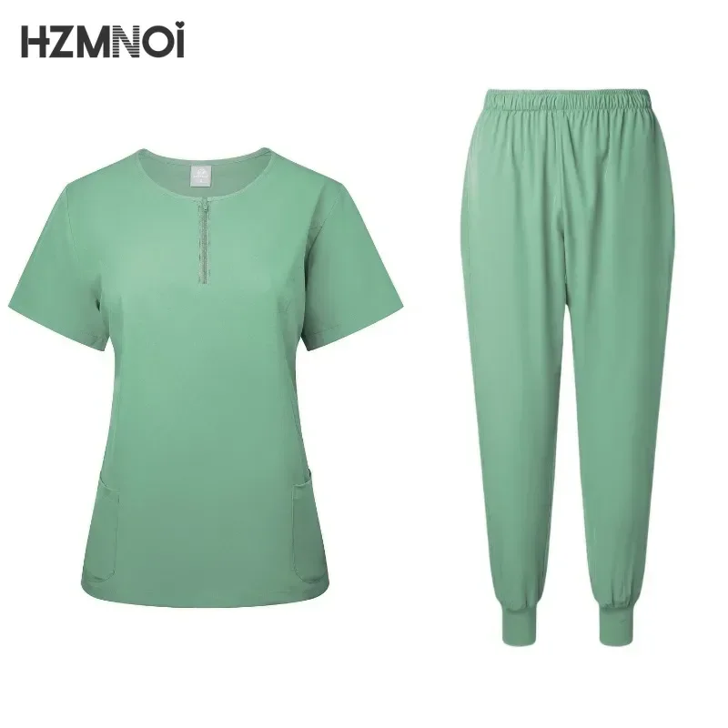 Casual and Comfortable Two-piece Set Stretch Quick-drying Medical Work Clothes Pet Hospital Short-sleeved Trousers Suit