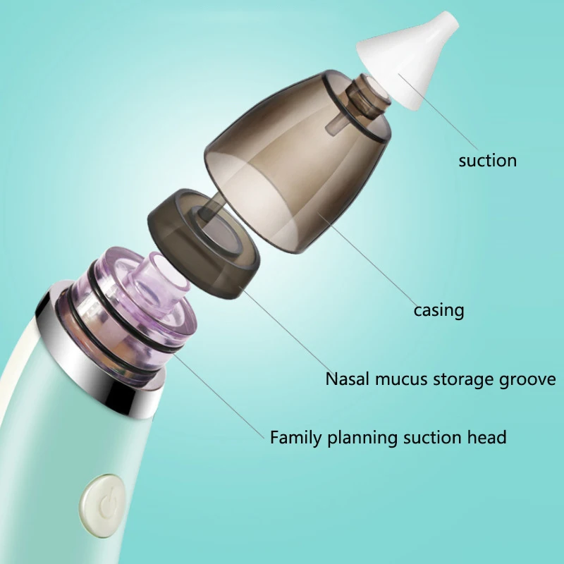 Aspiradores eléctricos de mocos para niños pequeños, limpiador Nasal automático para recién nacidos, recargable, desmontable, antireflujo para lactancia de bebés recién nacidos