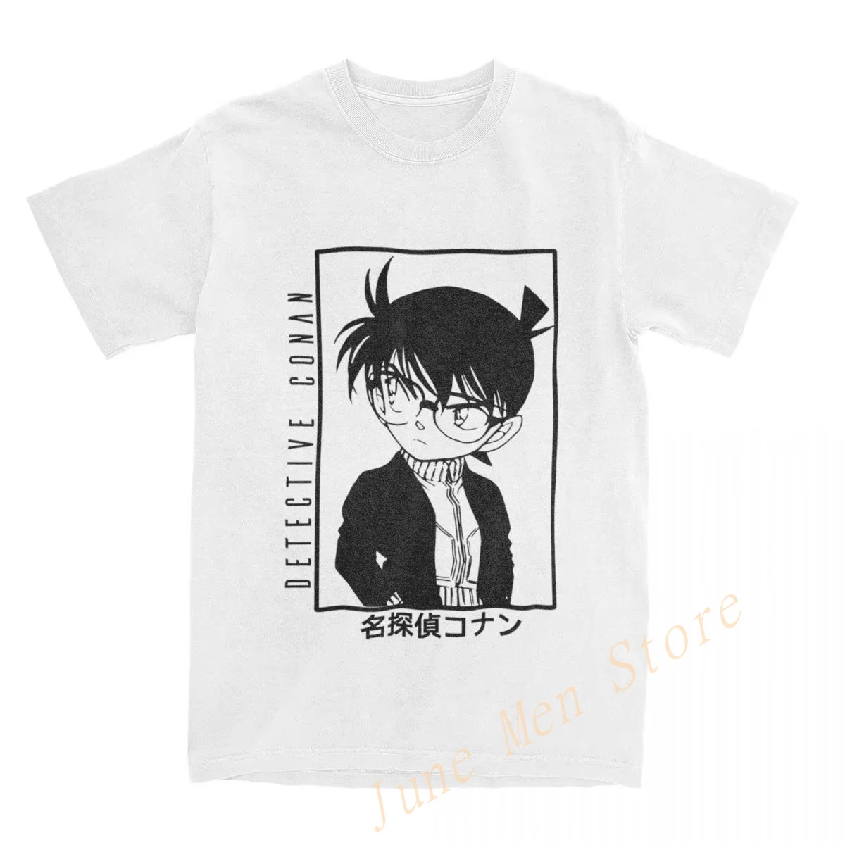 (Uniqlo) Detective Conan Anime Art Casual Cartoon Printed Cotton Round Neck Short-Sleeved T-Shirt Men And Women's Summer Fashion