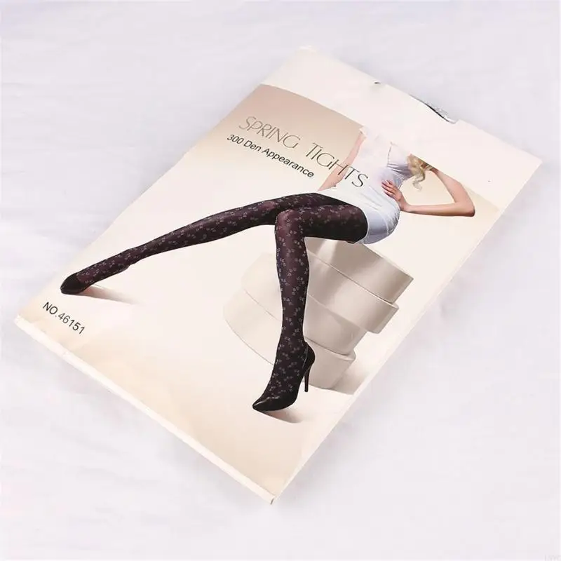 

L5YC Womens Vintage Floral Patterned Tights Stockings Spring Fall 300D Warm Pantyhose Hosiery Slimming Leggings Streetwear