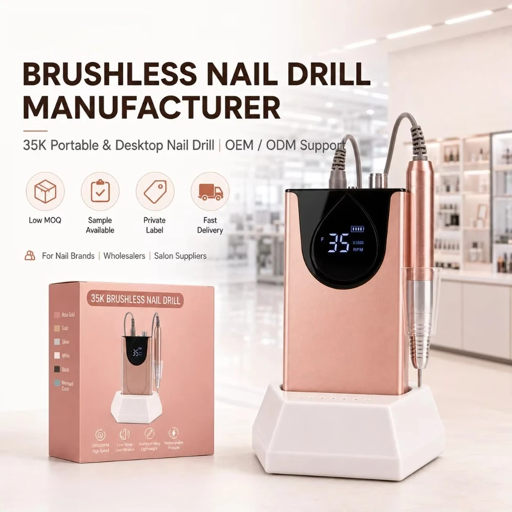 Professional 35000RPM Brushless Nail Drill Machine Electric Nail File Portable Manicure Tool