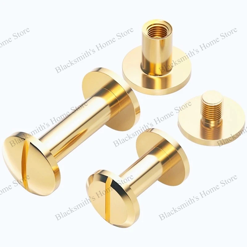 Type M4 split rivets, flat lock type, round head, screws, suitable for binding photo albums, account books and leather goods