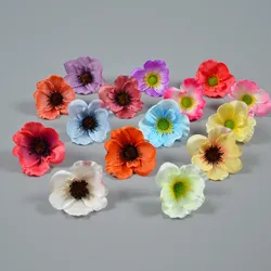 50Pcs 15Colors 7CM Artificial Silk Poppy Flower Heads For Wedding Decoration Hairpin Wreath DIY Accessories Festival Supplier