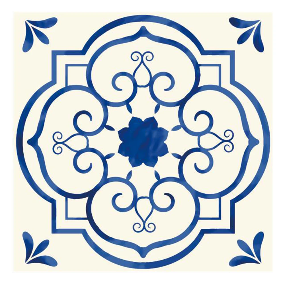 Waterproof Decorative Floor Tiles Featuring Floral Print for Kitchen Renovation Bathroom Upgrade Mudroom Makeover