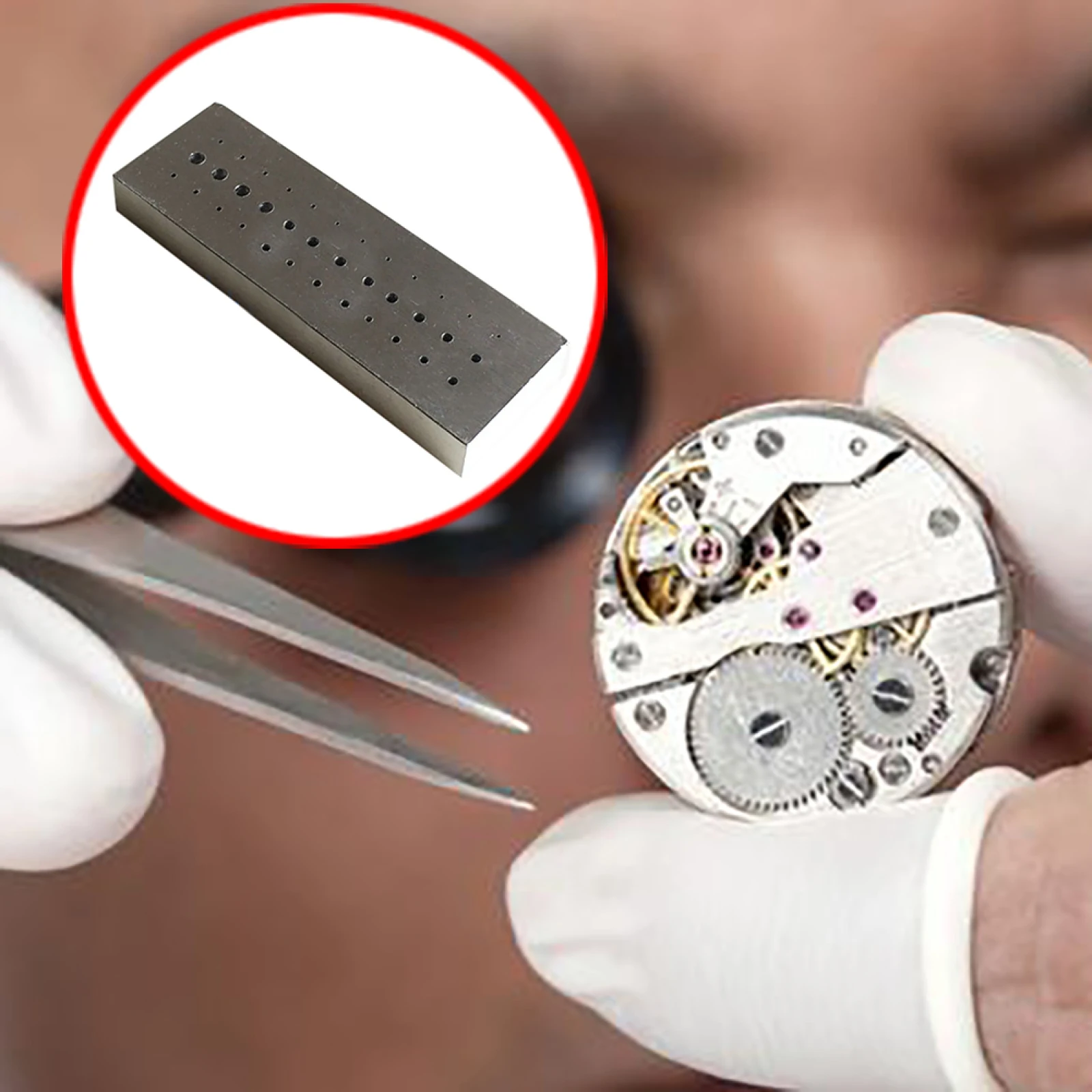 8724A Watchmakers Tools Riveting Stake in Steel w/ 36 Hole Diameter 0.5mm-2.5mm Watch Repair Tool Accessoriers